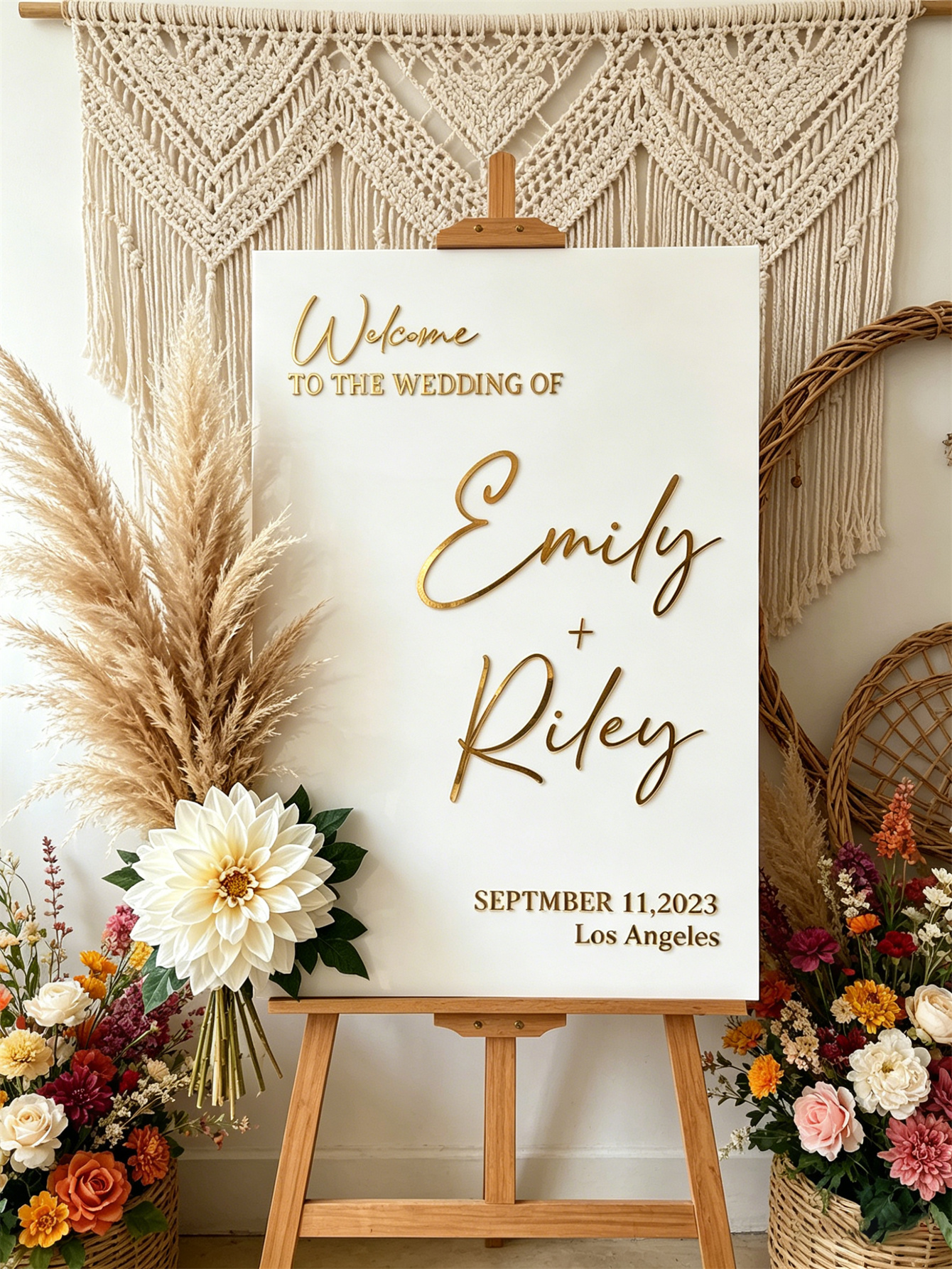 Wedding Welcome Sign - Personalized acrylic wedding welcome sign, modern and fashionable decoration of the wedding entrance. Welcome to our wedding sign